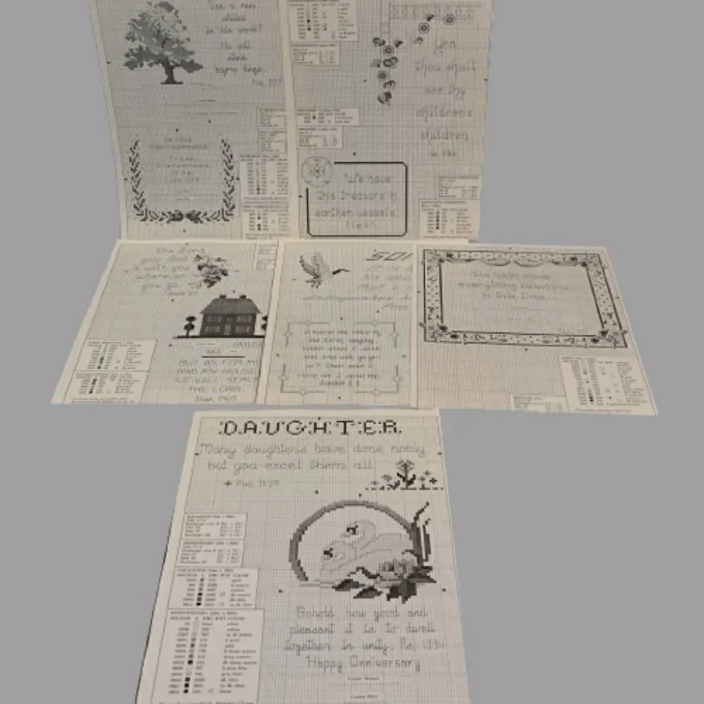 Cross Stitch Patterns 18 Assorted Photocopied Patterns